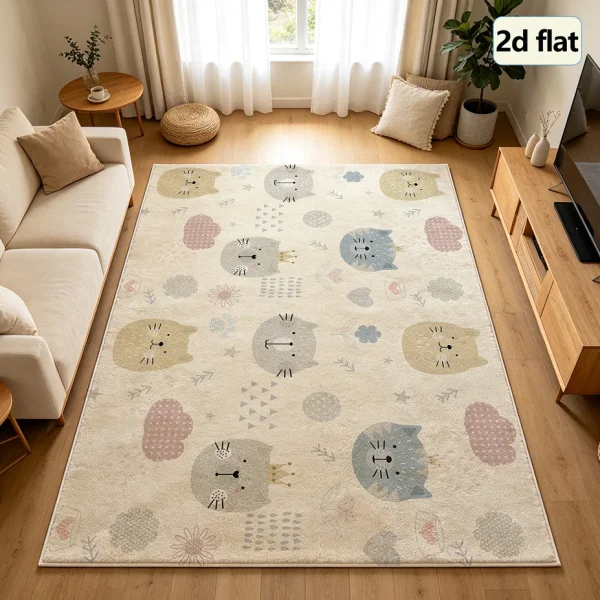 1-Piece Cartoon Kitten Rug