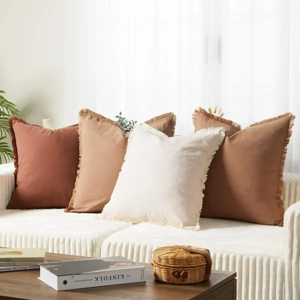 Washed Cotton Pillow Covers with Tassels