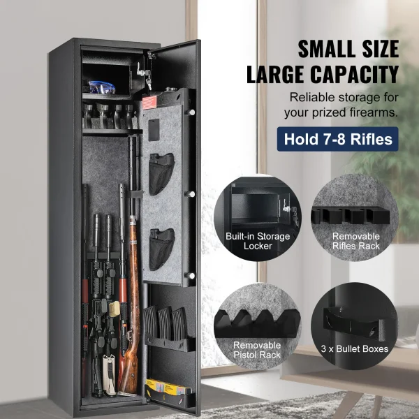 SucceBuy 3-8 Rifles Gun Safe w/ Digital Keypad & Lock