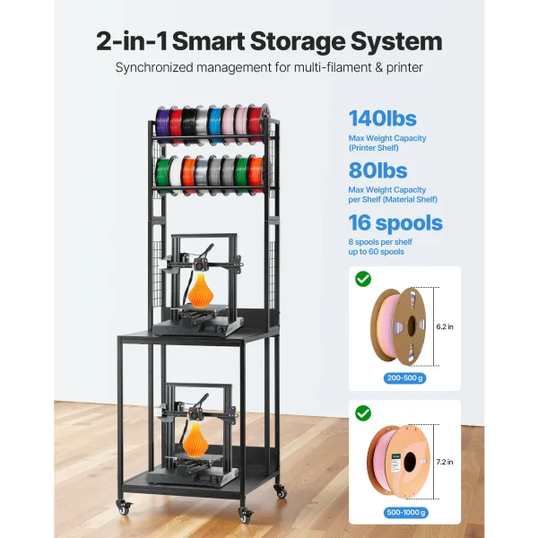 SucceBuy 4-Tier 3D Printer Filament Storage Rack