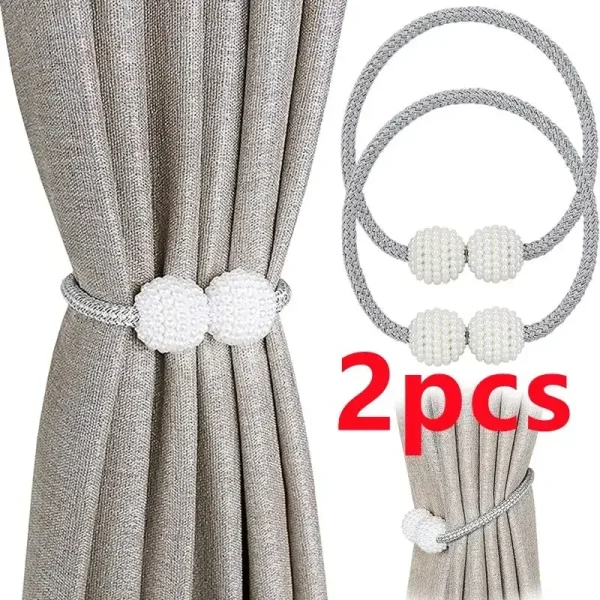 4/2Pcs Pearl Magnetic Curtain Clip